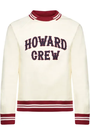 WALES BONNER Homme, Sweatshirts et sweats à capuche, Blanc, Taille: M Pull Preppy à Col Côtelé
