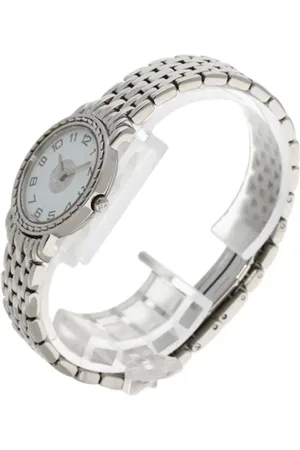 Hermès Femme, Pre-owned, Blanc, Taille: ONE Size Pre-owned Acier inoxydable montres