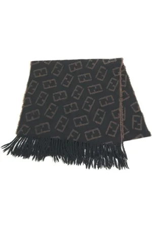 Fendi Unisex, Pre-owned, Noir, Taille: ONE Size Pre-owned Laine foulards