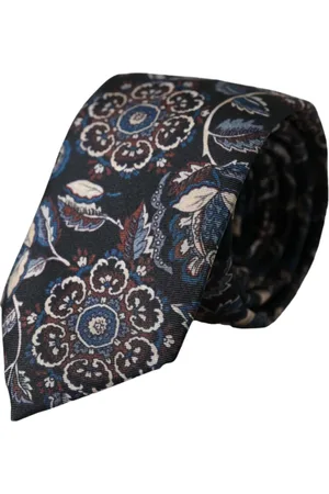 Dolce & Gabbana Homme, Accessoires, Multicolore, Taille: ONE Size Cravate en soie noire à motif floral