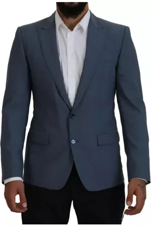 Dolce & Gabbana Homme, Costumes, Bleu, Taille: S Blazer Slim-Fit en Laine Bleue