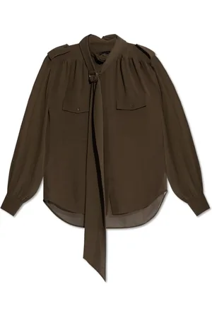 Chloé Femme, Blouses et Chemises, Vert, Taille: 36 FR Chemise en Soie avec Poches