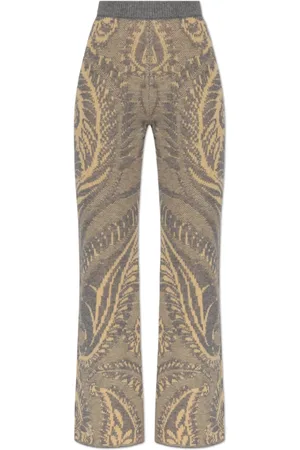 Etro Femme, Pantalons, Gris, Taille: 38 FR Pantalon en laine à jambes évasées
