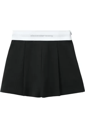 Alexander Wang Femme, Jupes, Noir, Taille: 38 FR Shorts noirs en mélange de laine à taille haute
