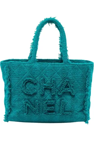 CHANEL Femme, Pre-owned, Vert, Taille: ONE Size Pre-owned Tissu cabas