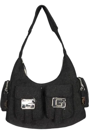 GAËLLE Femme, Sacs, Noir, Taille: ONE Size Sac Hobo Cargo en Denim avec Boucles G en Noir