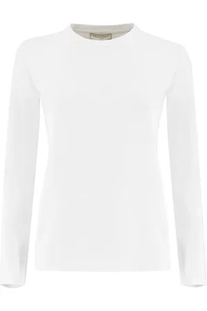 ANTONELLI Femme, Tops, Blanc, Taille: 40 FR T-shirt Essentiel en Jersey de Coton à Col Rond