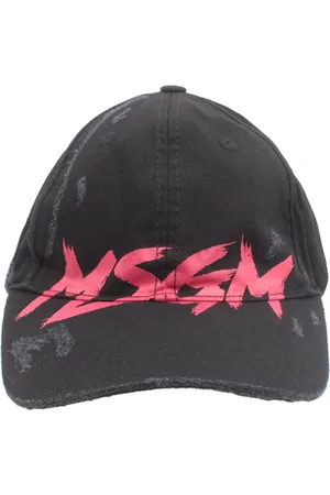 Msgm Homme, Accessoires, Noir, Taille: ONE Size Casquette de baseball noire avec logo brossé