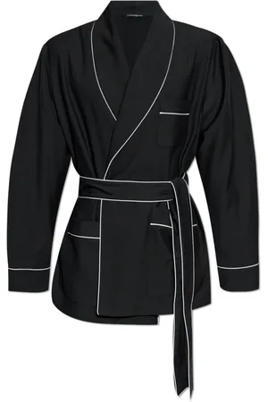 Dolce & Gabbana Homme, Vêtements de nuit et de détente, Noir, Taille: S Peignoir en laine