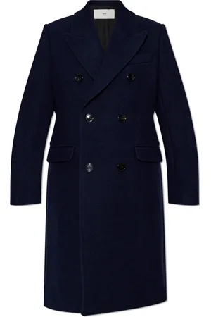 Ami Femme, Manteaux, Bleu, Taille: 40 FR Manteau en laine