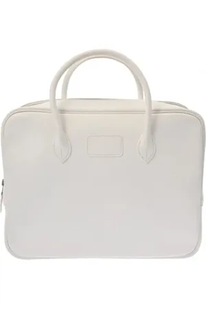 Hermès Homme, Pre-owned, Blanc, Taille: ONE Size Pre-owned Cuir sacoches-mallettes