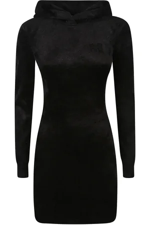 Alexander Wang Femme, Robes, Noir, Taille: 36 FR Robe Mini à Logo en Relief