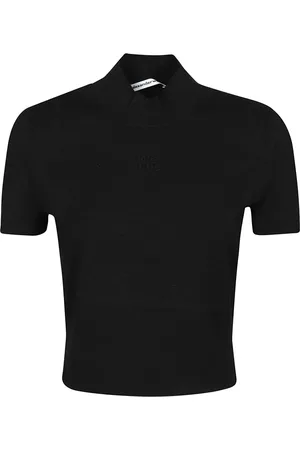 Alexander Wang Femme, Tops, Noir, Taille: 36 FR Haut à Col Montant avec Logo en Relief
