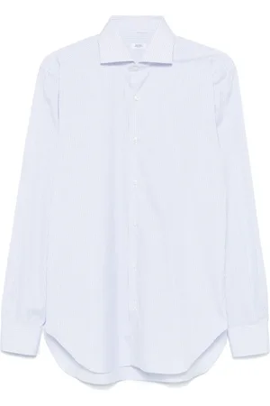 BARBA Homme, Chemises, Bleu, Taille: M Chemise en coton rayée