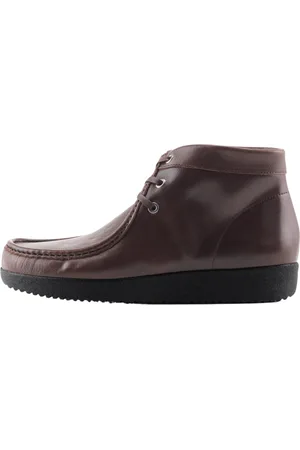 Nature Homme, Chaussures, Brun, Taille: 42 EU Bottes en cuir lacées faites main café