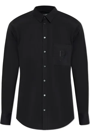 Dolce & Gabbana Homme, Chemises, Noir, Taille: L Chemise en coton avec poche