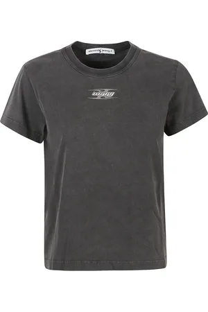 Alexander Wang Femme, Tops, Gris, Taille: 38 FR T-shirt logo rétréci
