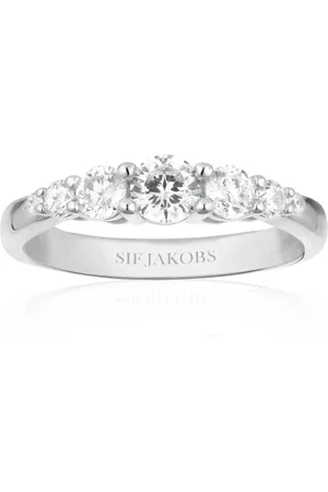 Sif Jakobs Femme, Accessoires, Gris, Taille: 50 MM Bague Belluno avec Zircons Blancs