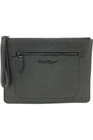 Salvatore Ferragamo Homme, Pre-owned, Noir, Taille: ONE Size Pre-owned Cuir pochettes-minaudieres