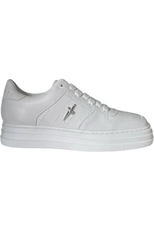 Paciotti Homme, Chaussures, Blanc, Taille: 40 EU Baskets blanche en cuir avec bout carré