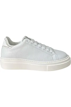 Paciotti Homme, Chaussures, Blanc, Taille: 42 EU Baskets blanche en cuir avec impression de poignard