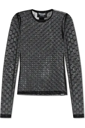 Dsquared2 Femme, Tops, Noir, Taille: 40 FR Haut en Dentelle