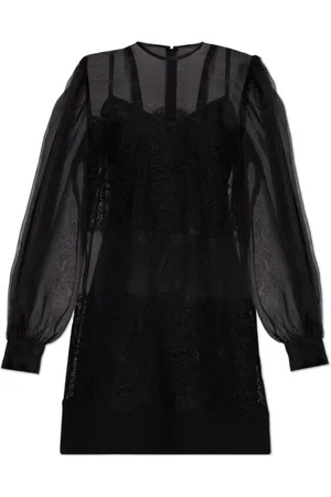 Dolce & Gabbana Femme, Robes, Noir, Taille: 36 FR Robe avec bordure en dentelle