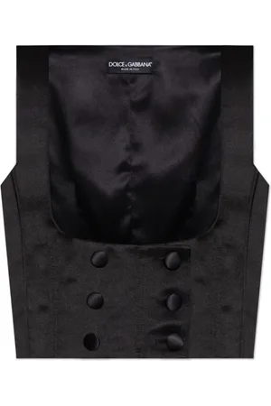 Dolce & Gabbana Femme, Vestes, Noir, Taille: 38 FR Gilet en soie