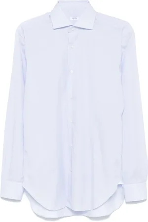 BARBA Homme, Chemises, Bleu, Taille: 2XL Chemise en coton à rayures fabriquée en Italie