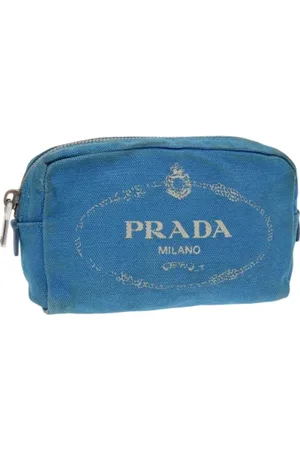 Prada Femme, Pre-owned, Bleu, Taille: ONE Size Pre-owned Toile trousses-de-toilette