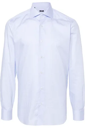 BARBA Homme, Chemises, Bleu, Taille: M Chemise en coton à rayures fabriquée en Italie