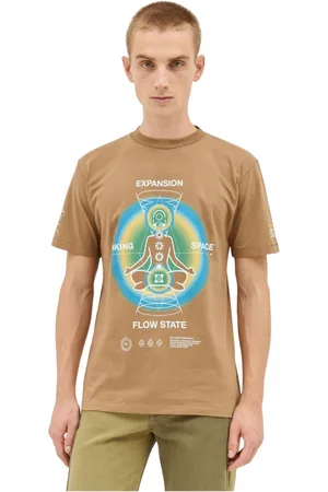 Space Available Homme, Tops, Brun, Taille: M T-shirt en Coton avec Impression Graphique
