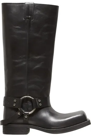 Acne Studios Femme, Chaussures, Noir, Taille: 40 EU Bottes en Cuir Noir avec Boucle