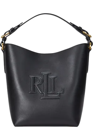Ralph Lauren Femme, Sacs, Noir, Taille: ONE Size Sac Seau en Cuir avec Logo Oversize