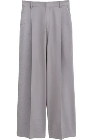 Filippa K Femme, Pantalons, Gris, Taille: 40 FR Pantalon Large Plissé en Flanelle