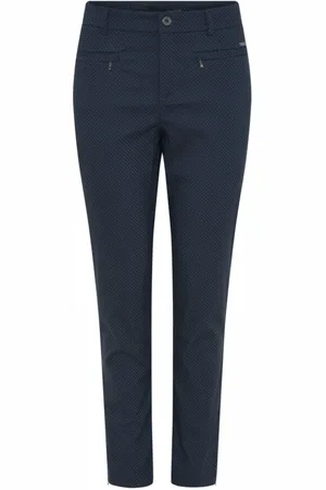 C.ro Femme, Pantalons, Bleu, Taille: 46 FR Pantalon Bleu à Zip Lina 7/8 Style