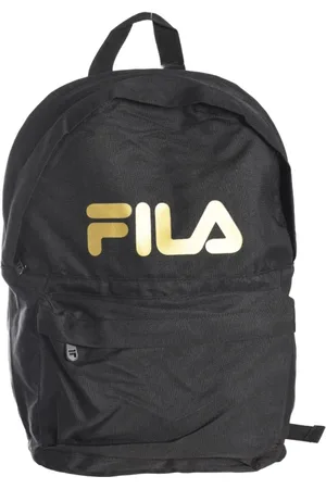 Fila Homme, Sacs, Noir, Taille: ONE Size Sac à dos en toile enduite avec logo imprimé