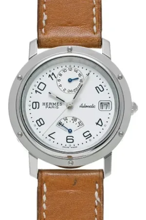 Hermès Homme, Pre-owned, Blanc, Taille: ONE Size Pre-owned Acier inoxydable montres