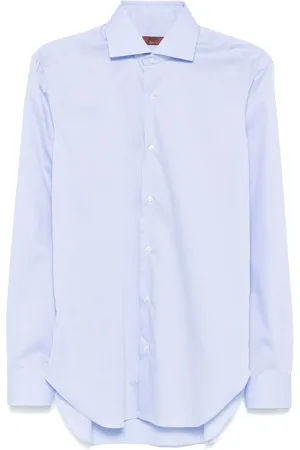 BARBA Homme, Chemises, Bleu, Taille: L Chemise en coton italienne