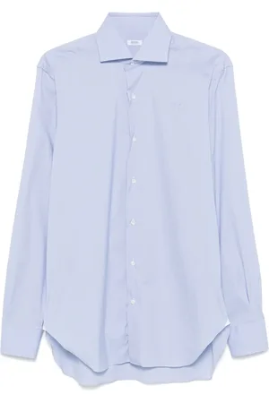 BARBA Homme, Chemises, Bleu, Taille: L Chemise en coton italien avec élasthanne