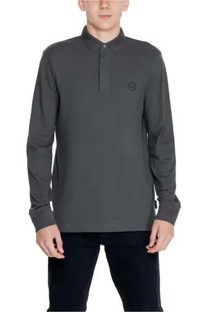 Armani Exchange Homme, Tops, Vert, Taille: 2XL Polo Vert à Manches Longues