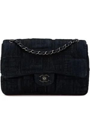 CHANEL Femme, Pre-owned, Bleu, Taille: ONE Size Pre-owned Denim sacs-chanel