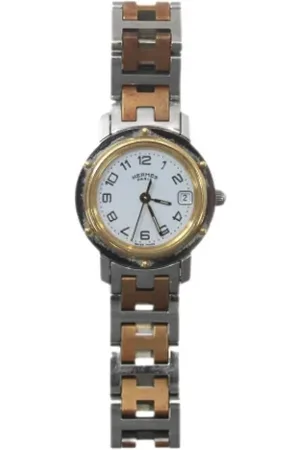 Hermès Femme, Pre-owned, Blanc, Taille: ONE Size Pre-owned Or rose montres
