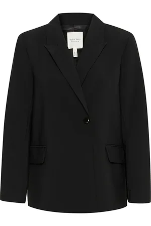 Part Two Femme, Vestes, Noir, Taille: 44 FR Veste noire classique avec bouton doré