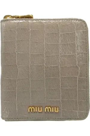 Miu Miu Femme, Pre-owned, Gris, Taille: ONE Size Pre-owned Cuir petite-maroquinerie