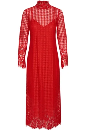 Part Two Femme, Robes, Rouge, Taille: 42 FR Élégante robe salsa avec détails en dentelle