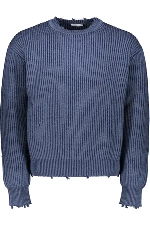JOHN ELLIOTT Homme, Pulls, Bleu, Taille: M Pull en laine avec bords usés