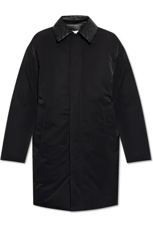 Bottega Veneta Homme, Vestes, Noir, Taille: M Doudoune avec Col en Cuir Détachable