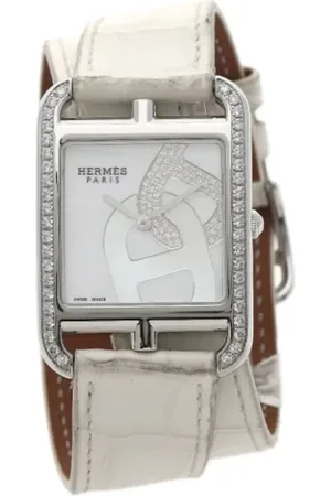 Hermès Femme, Pre-owned, Blanc, Taille: ONE Size Pre-owned Acier inoxydable montres