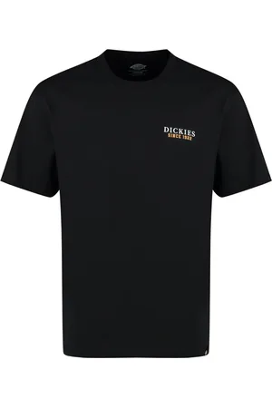 Dickies Homme, Tops, Noir, Taille: S T-shirt en coton à col rond avec impression au dos